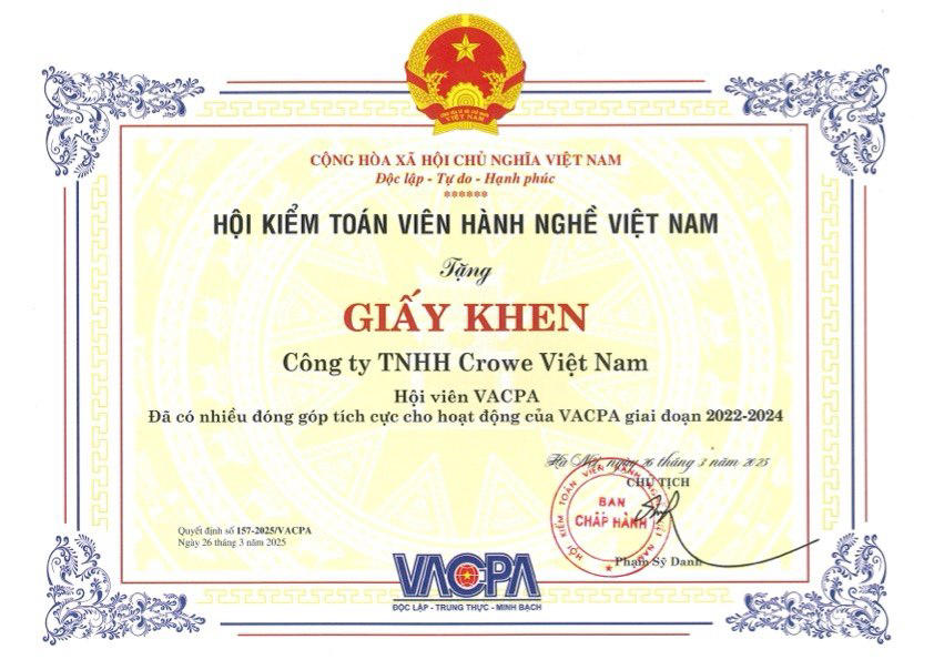 Crowe Vietnam chúc mừng Lễ Kỷ Niệm 20 Năm Thành Lập của VACPA